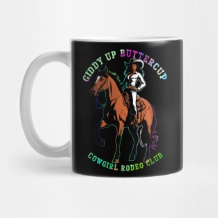 Giddy Up Buttercup-Black Cowgirl Rodeo Club Mug